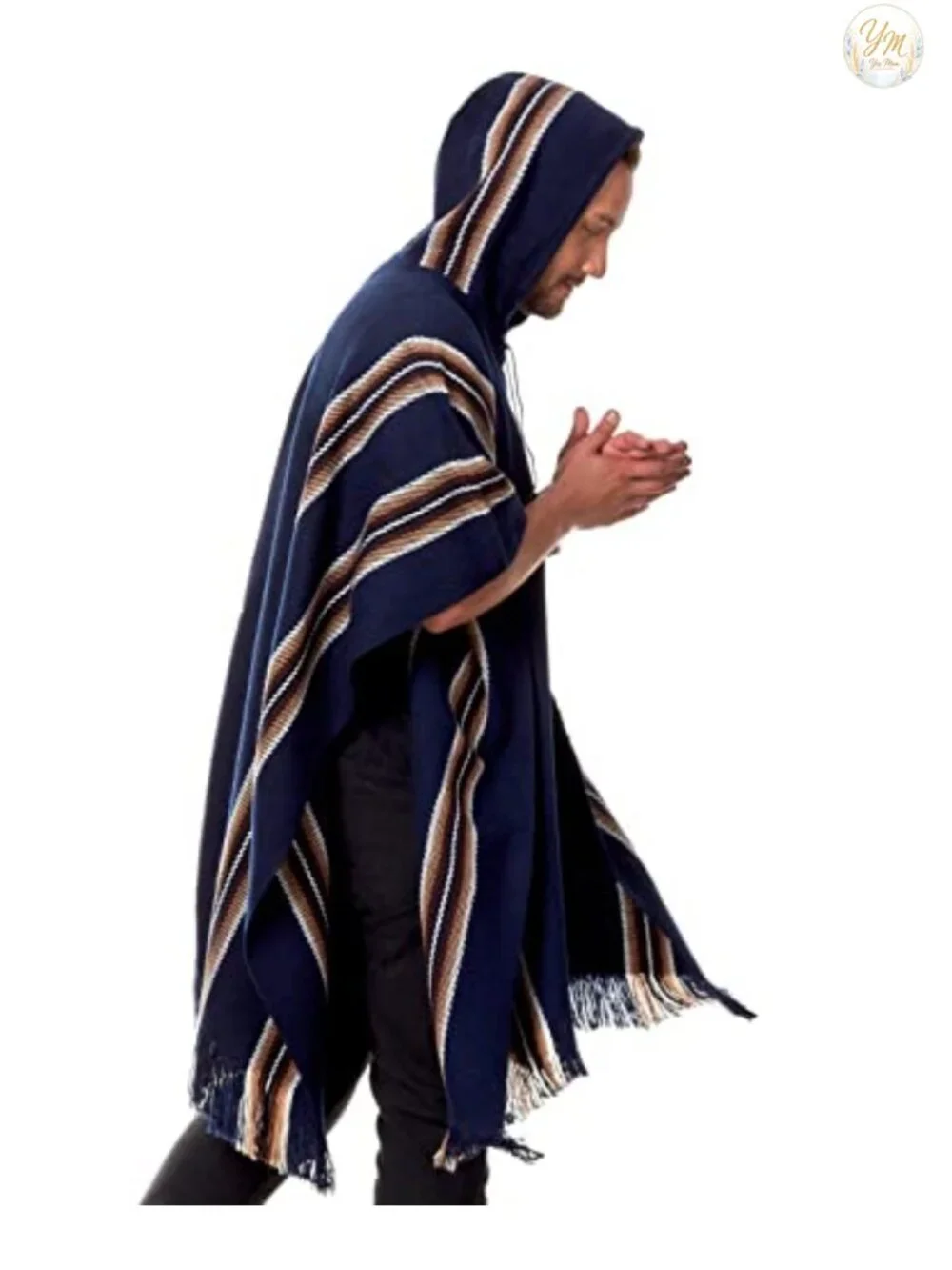 Alpaca Wool Hooded Poncho Cloak Cape Unisex Wrap